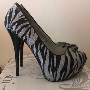 Sparky zebra print 5.5 inch heels